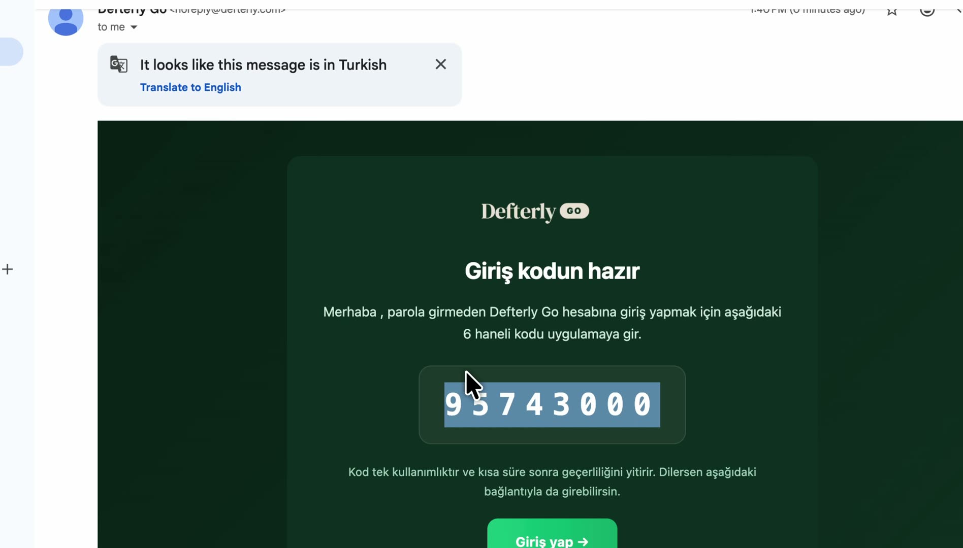 Defterly İK çalışan daveti demosu